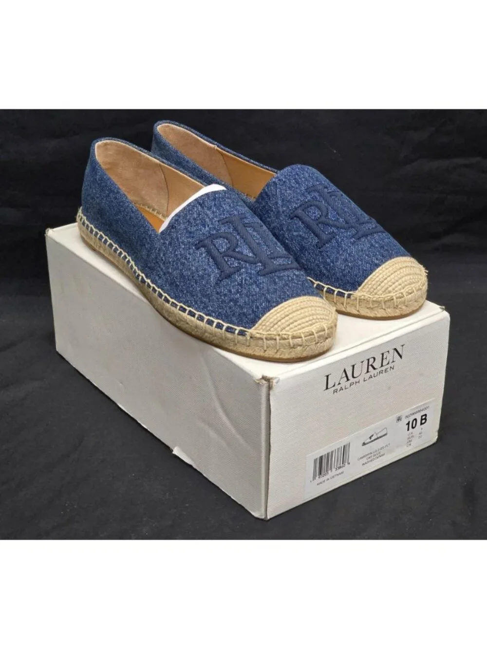 ✨Lauren Cameryn Washed Denim Espadrille 10B Blue NWT